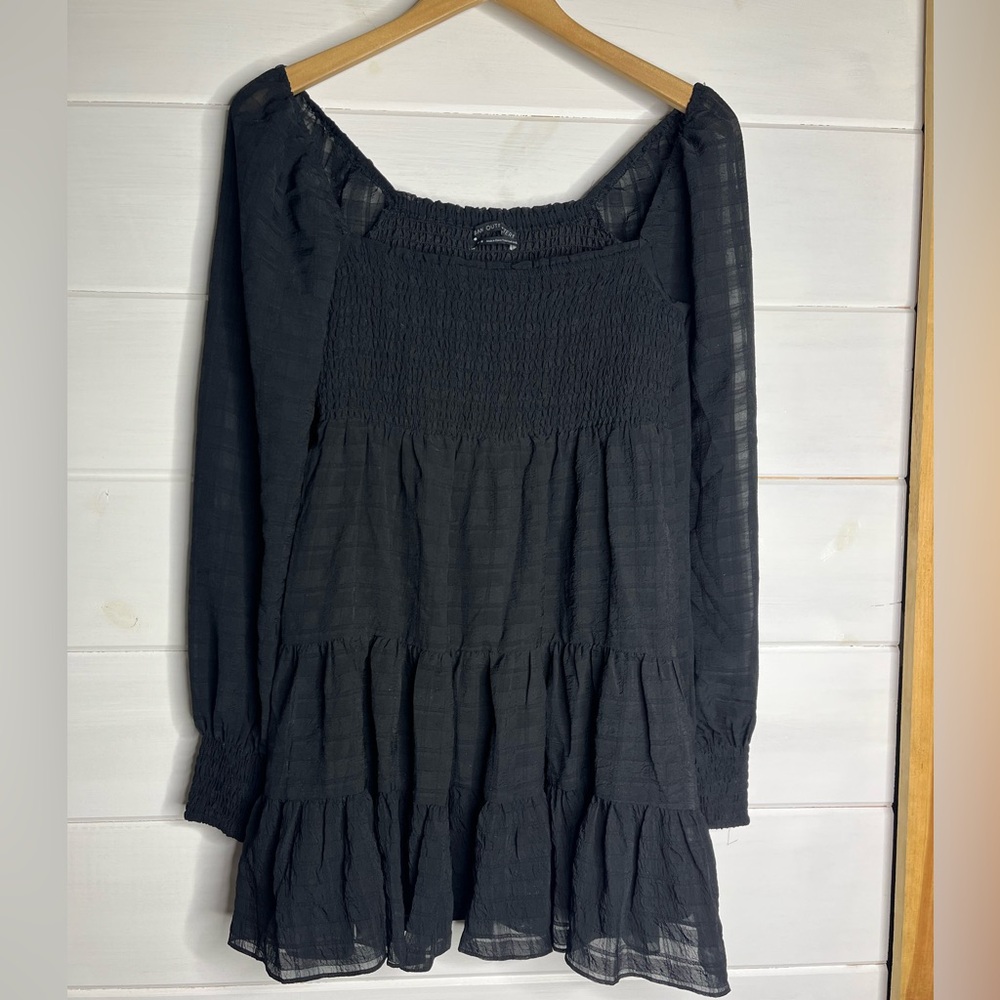 Urban Outfitters Medium Black Textured Dress long sleeve Holiday/Party